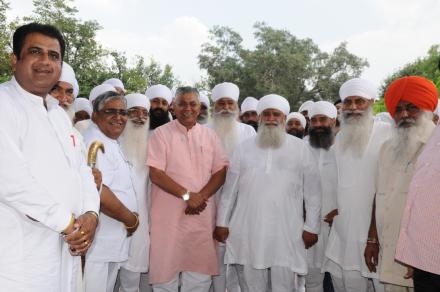 Union minister's visit to Sri Bhaini Sahib.