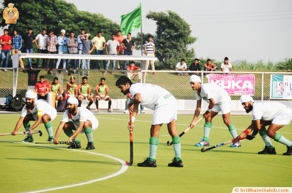 Namdhari XI in action during "Sri Satguru Jagjit Singh Ji yaadgari junior hockey tournament"
