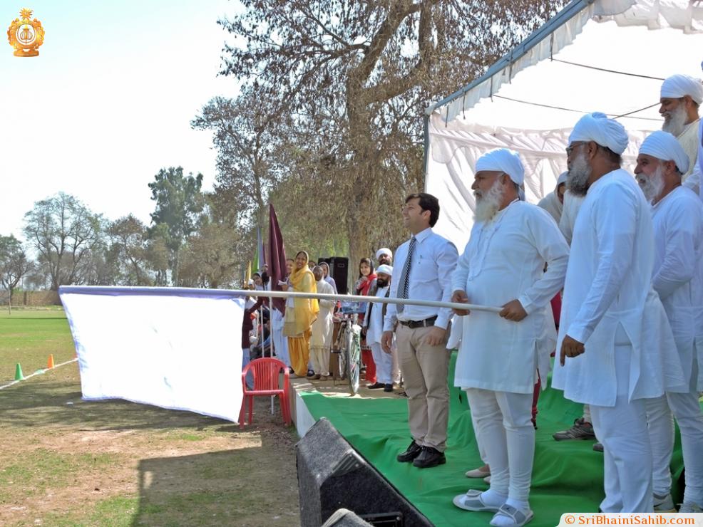 Flag off ceremony of sports meet at SPS School, Sri Jivan Nagar on 26 February 2015 